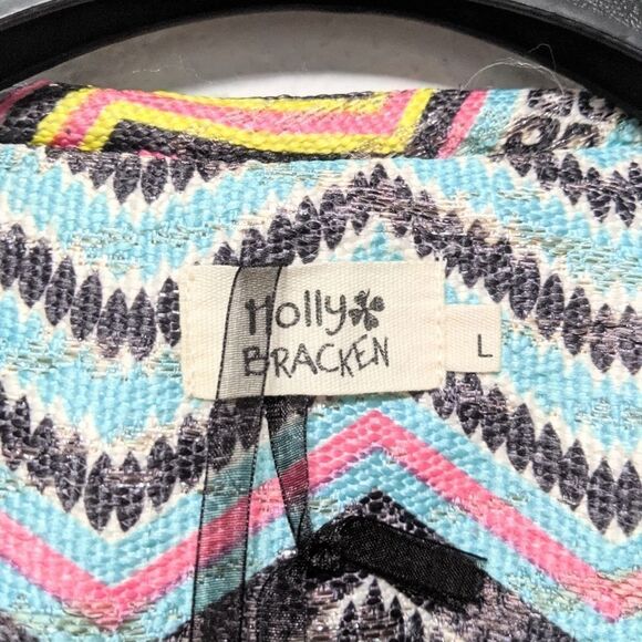 NWT MOLLY BRACKEN Striped Chevron Jacket L - Picture 4 of 7